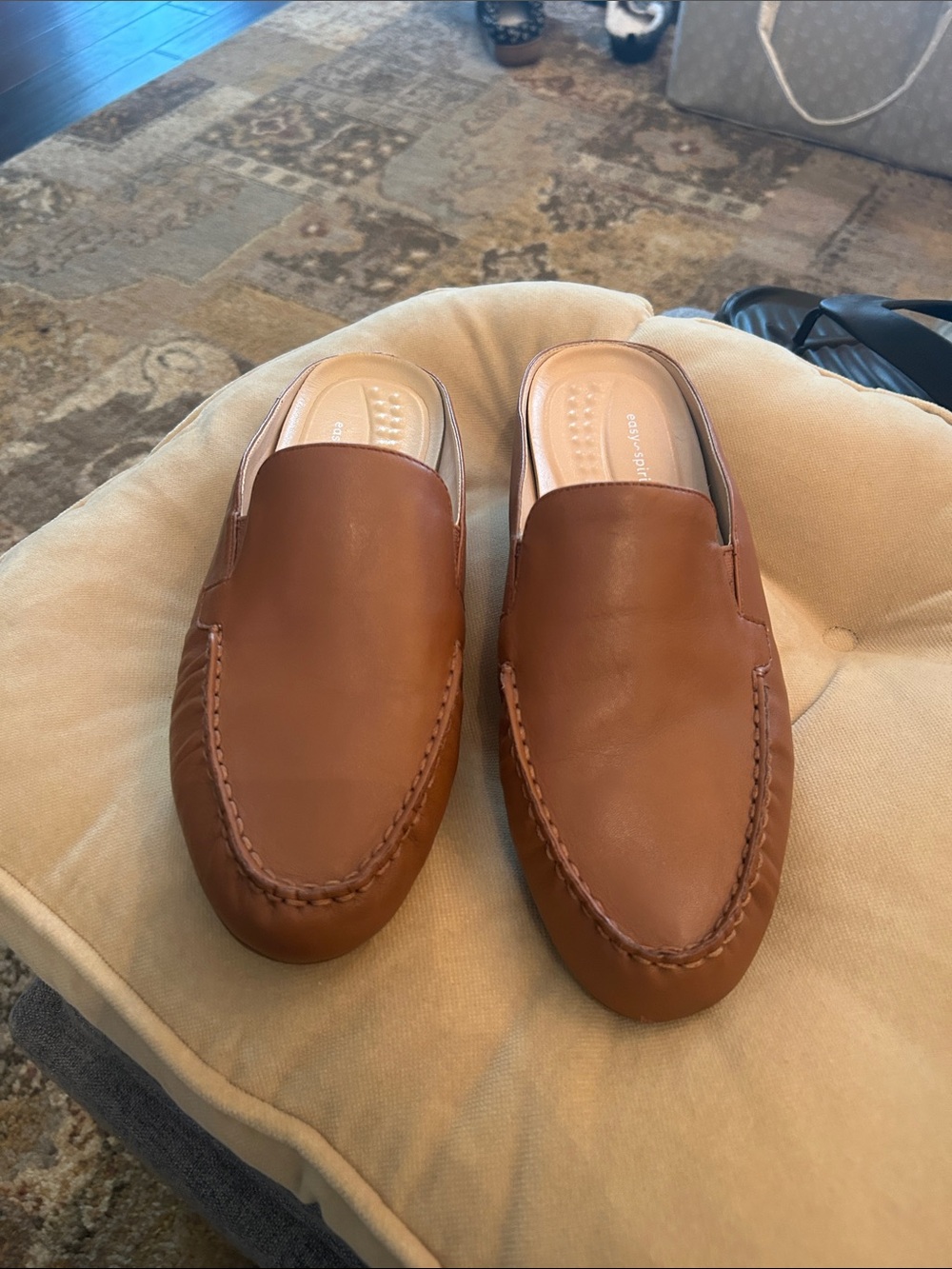 Brown Slip-On Leather Mules